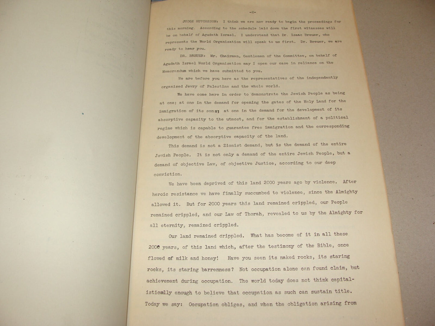$ RARE 1946 Palestine Israel Anglo American Committee of Inquiry Public Hearings