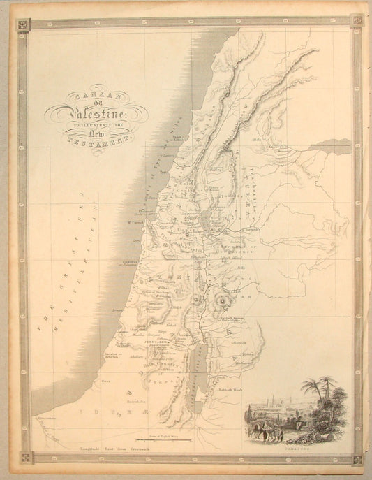 Antique 187? Canaan or Palestine New Testament Map
