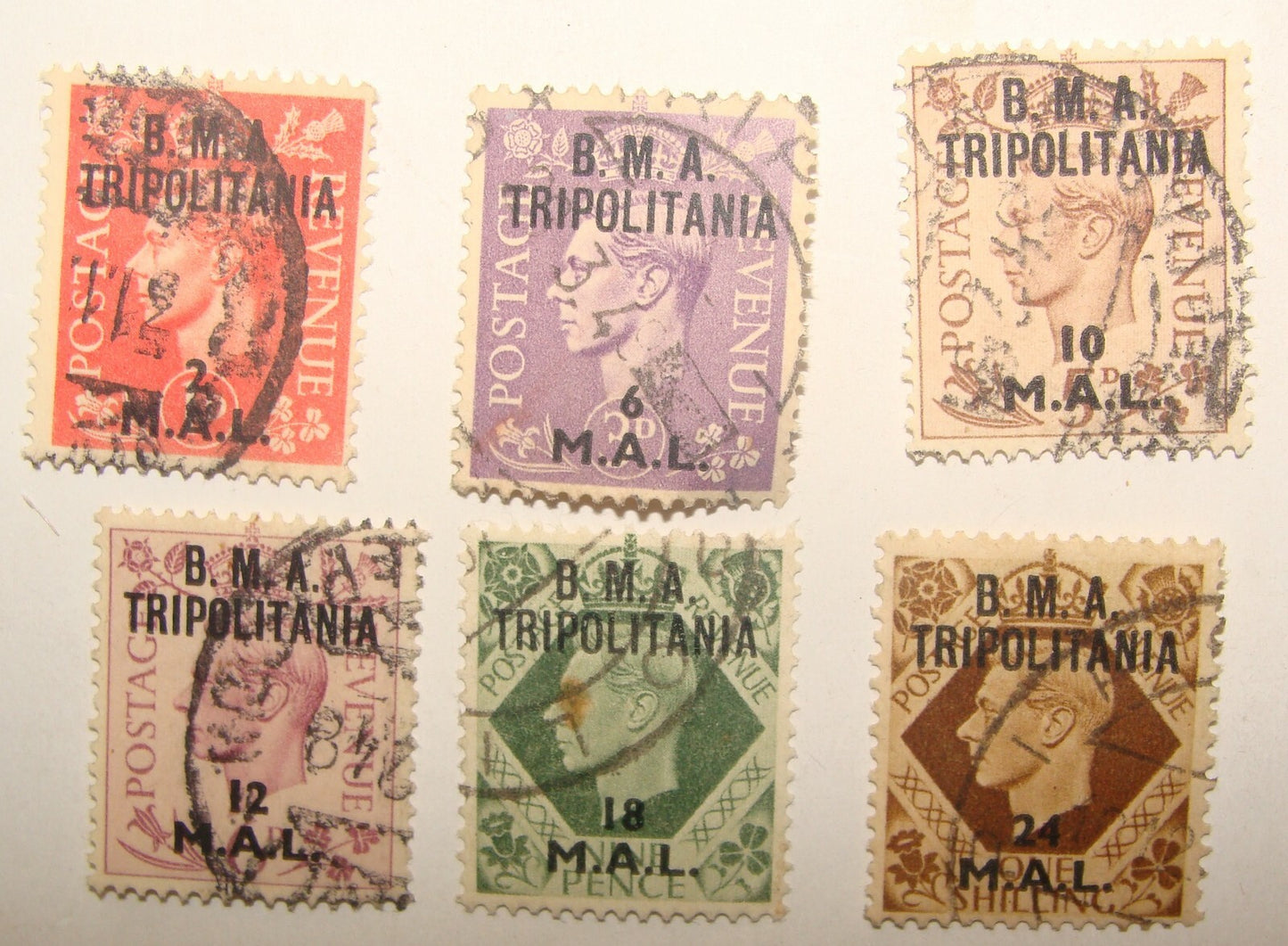 1948 Italy Italian Libya Overprint Stamp Lot x6