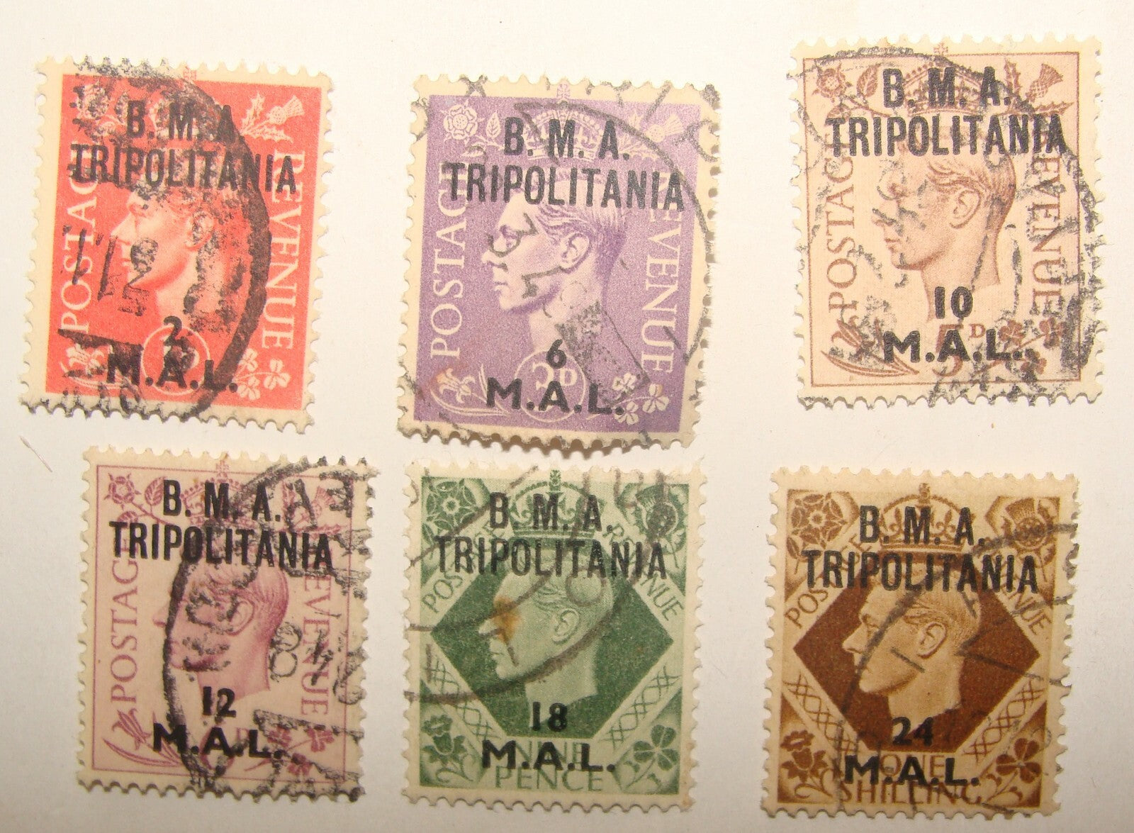 1948 Italy Italian Libya Overprint Stamp Lot x6