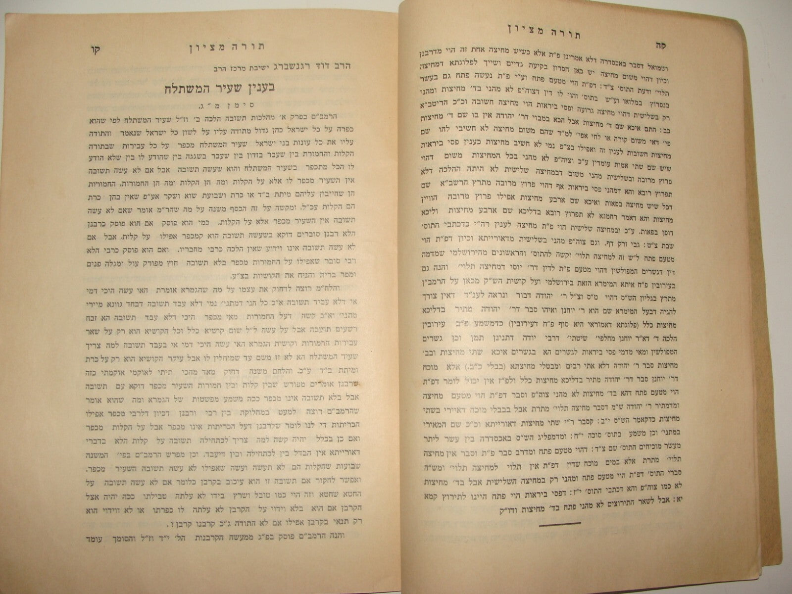 Rabbi Book Jewish Judaica Palestine Israel Jerusalem Hebrew 1936 let Torah