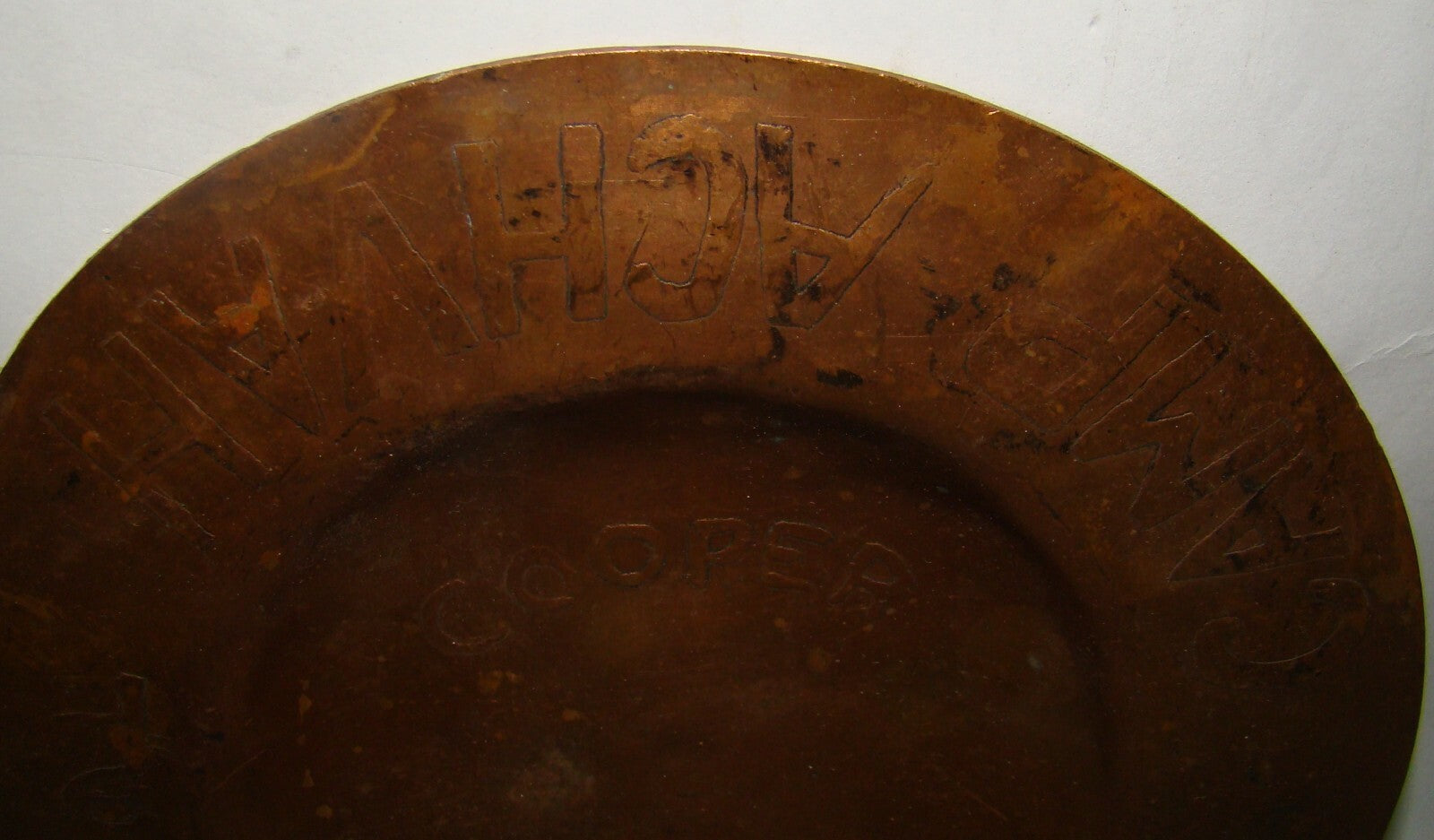 Jewish Judaica 1948 USA American Cooper Inn Summer Camp Achva Copper Plate