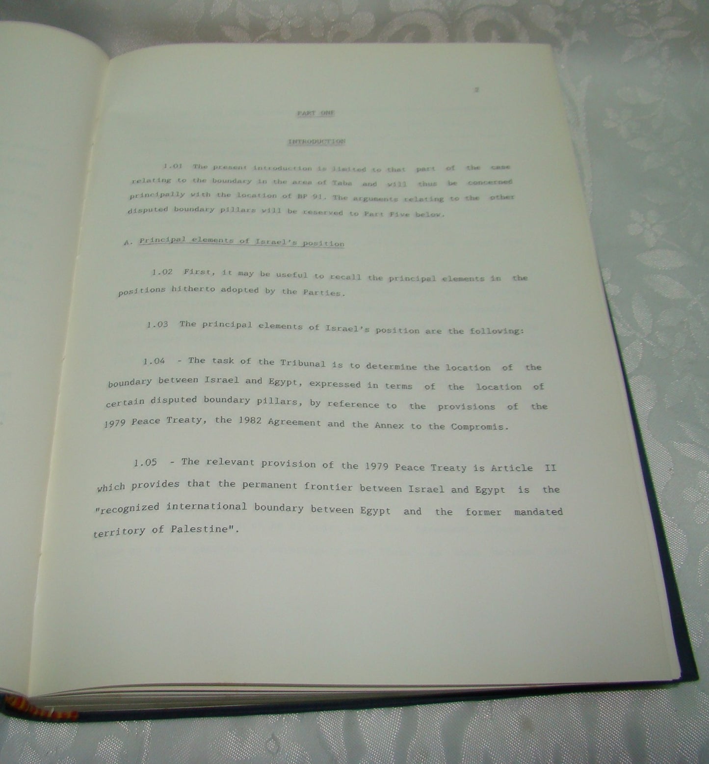 Egypt Israel 1986 Compromise 1986 Arbitration Tribunal Peace Book Palestine Map