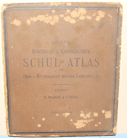 Germany 1903 German Leipzig ATLAS Map World Wide Book School