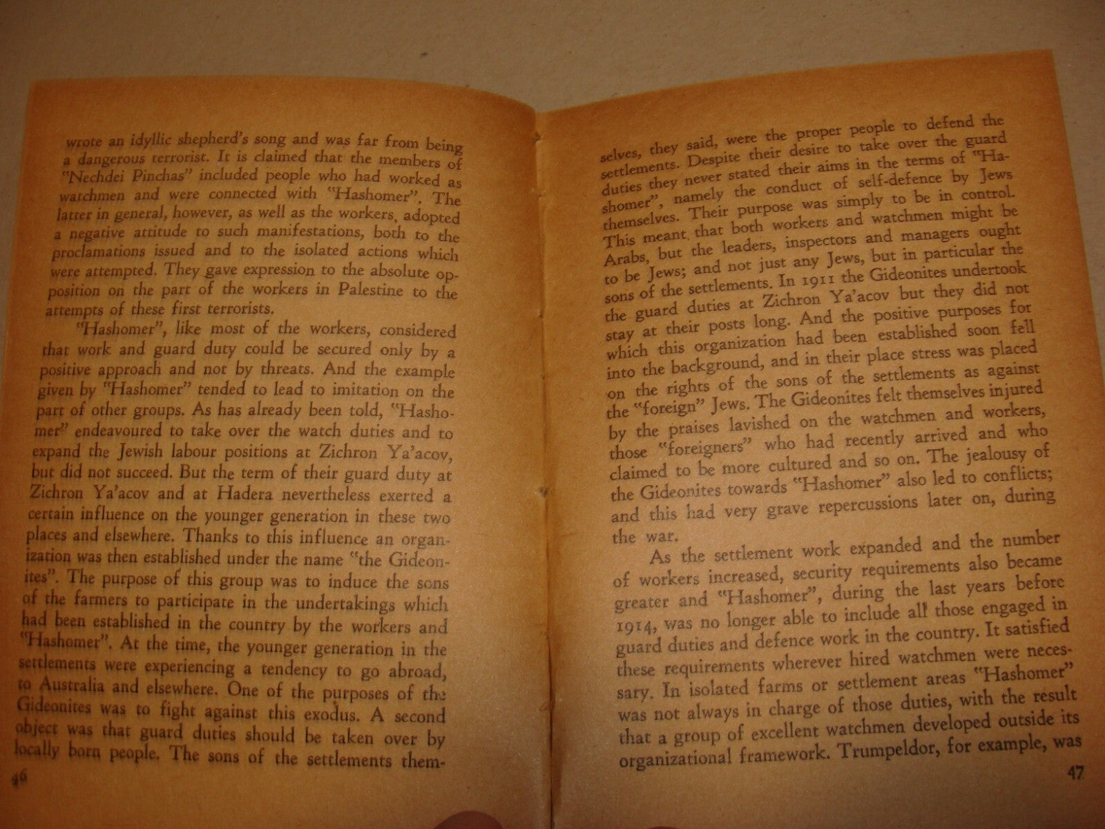 Book Jewish THE HISTORY OF SELF DEFENCE IN PALESTINE Israel GOLOMB Zionism 1940s