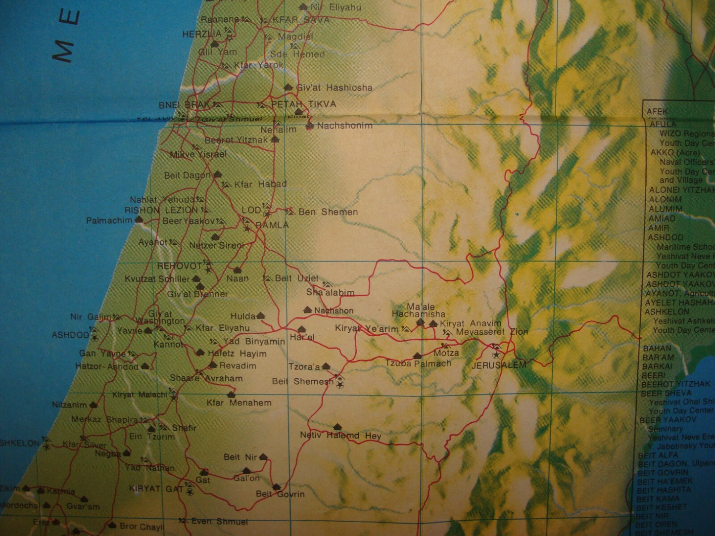 Map Israel 1950s Youth Aliyah Zionist Kibbutz Moshav Agriculture Settlements