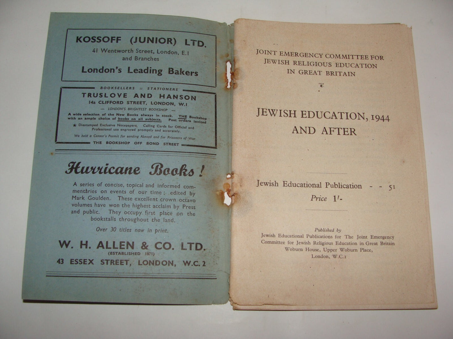Joint Emergency Committee for Jewish Religious Education in Great Britain 1944