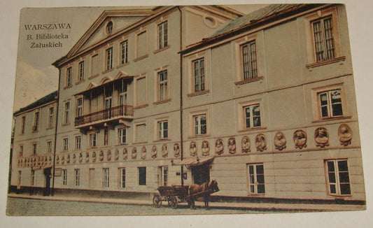 1911 Poland Warsaw Library Biblioteka Photo Postcard