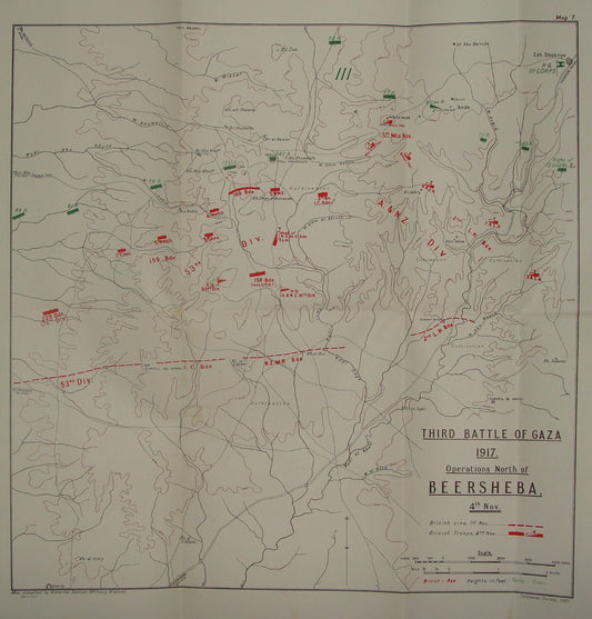 Palestine Israel Map Army Military WWI Turkish British Army Military GAZA