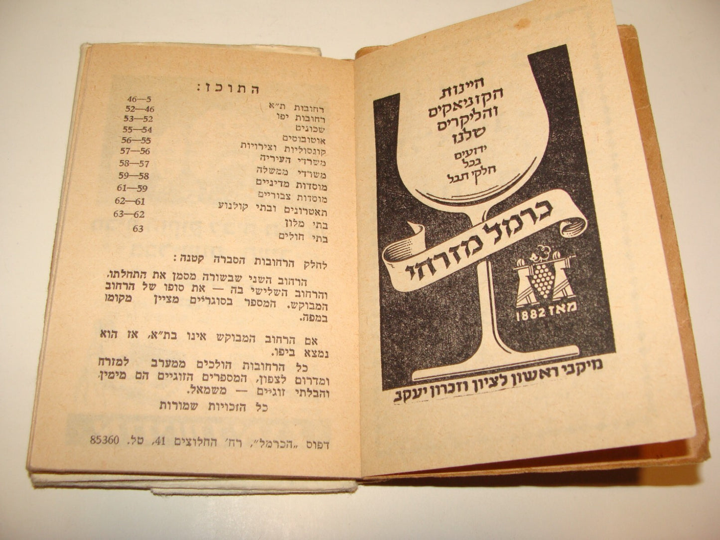 Book Jewish Judaica Israel Israeli Hebrew Tel Aviv Jaffa Guide Map 1962