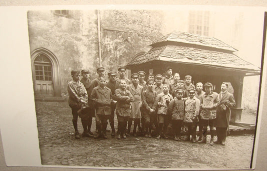 Photo Jewish Card Judaica 1920s-30s Poland ? Europe School Kids Children