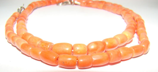 Vintage Beautiful Coral Beads Stone Necklace 27.3gr