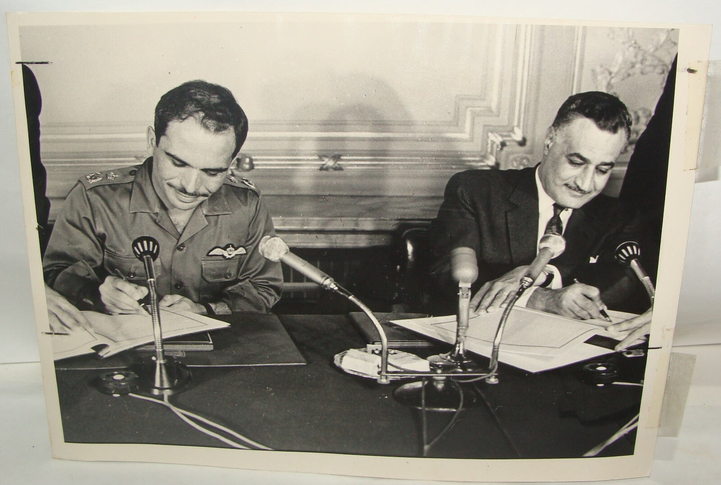 1967 Pre Six Day War Press Photo Egypt President NASSER Jordan HUSSEIN Arab Pact