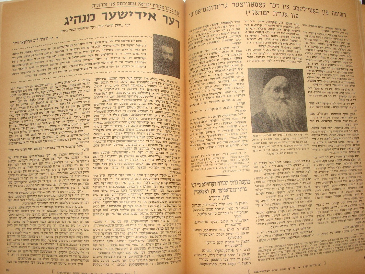 Journal Jewish Judaica 1962 Yiddish YIDDISHE VORT Agudat Israel Rabbi New York