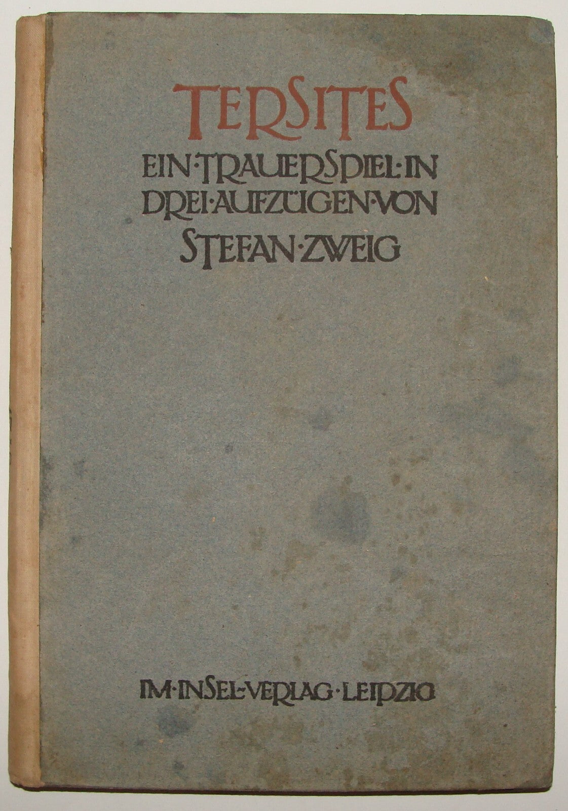 Germany Book Jewish Judaica 1919 German   Stefan Zweig TERSITES Roman Tragedy
