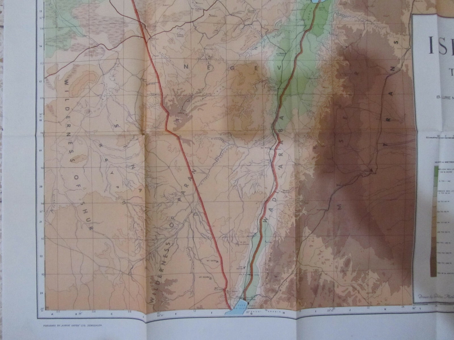 Map Jewish RARE 1952 ISRAEL An Up To Date of The Holy Land Hebrew Settlements