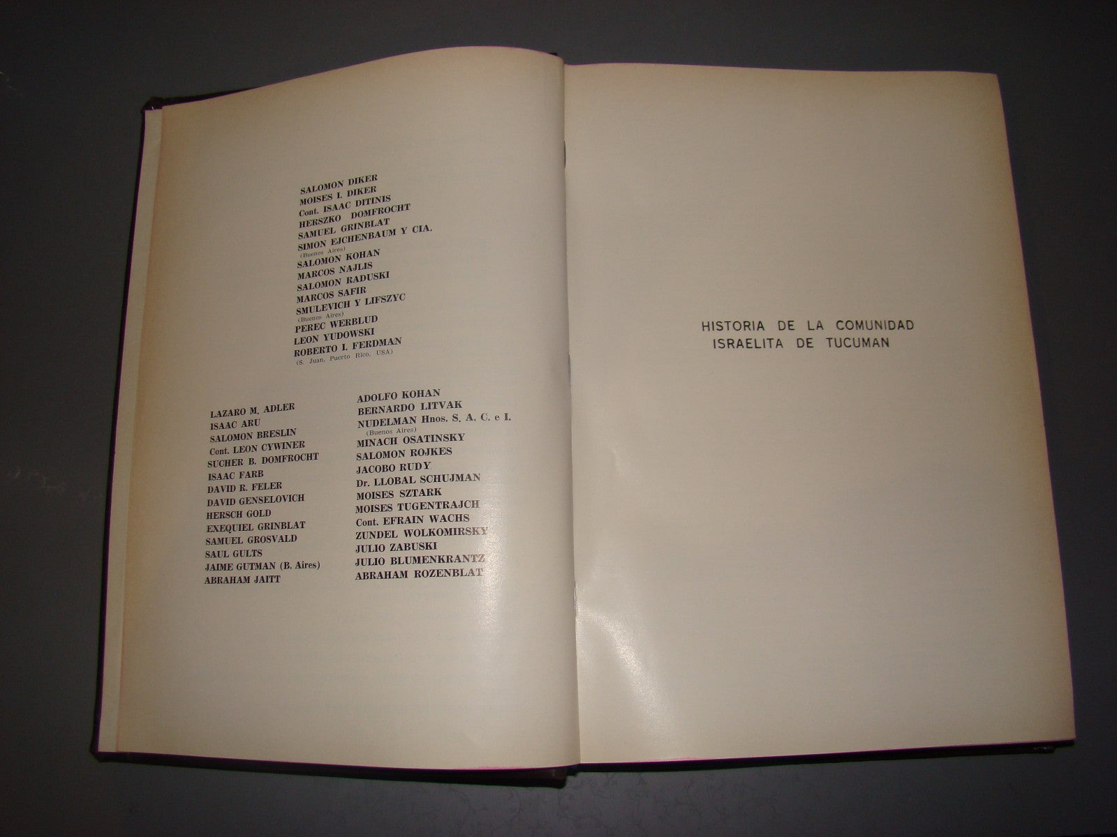 Book Jewish judaica Historia comunidad israelita Tucuman book 1971 1st Argentina