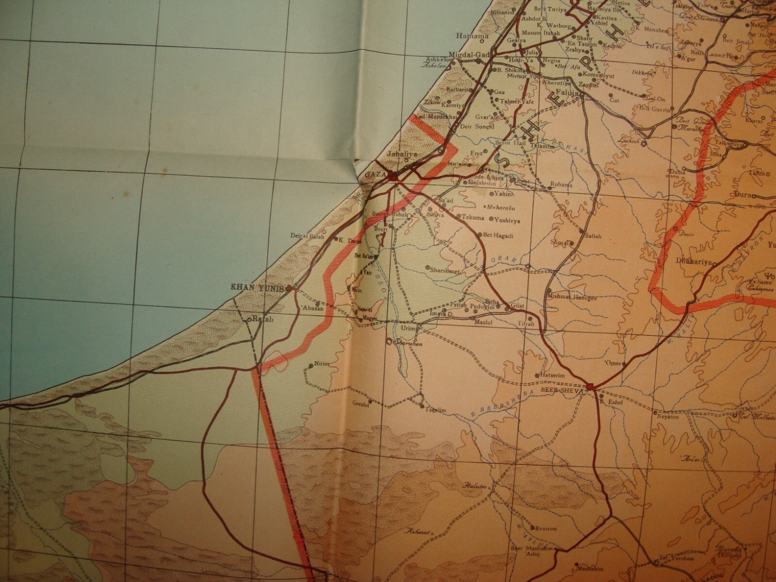 RARE 1952 ISRAEL An Up To Date Map of The Holy Land Jewish Hebrew LARGE SIZE