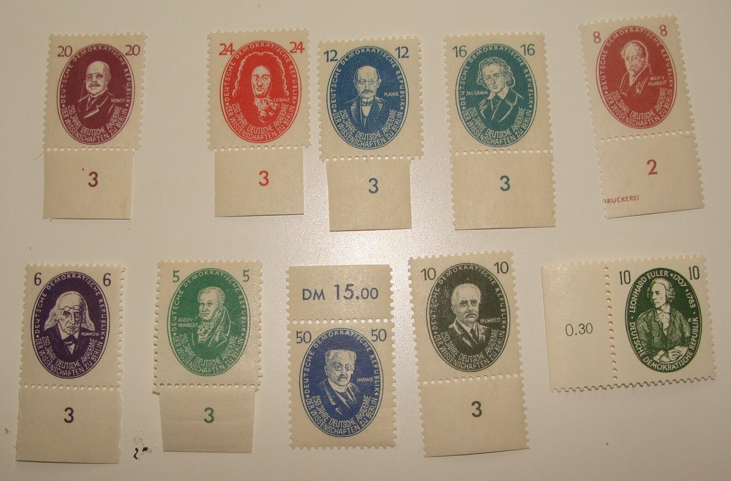 Germany 1950   250 years German Academy of Sciences Berlin Stamp Set