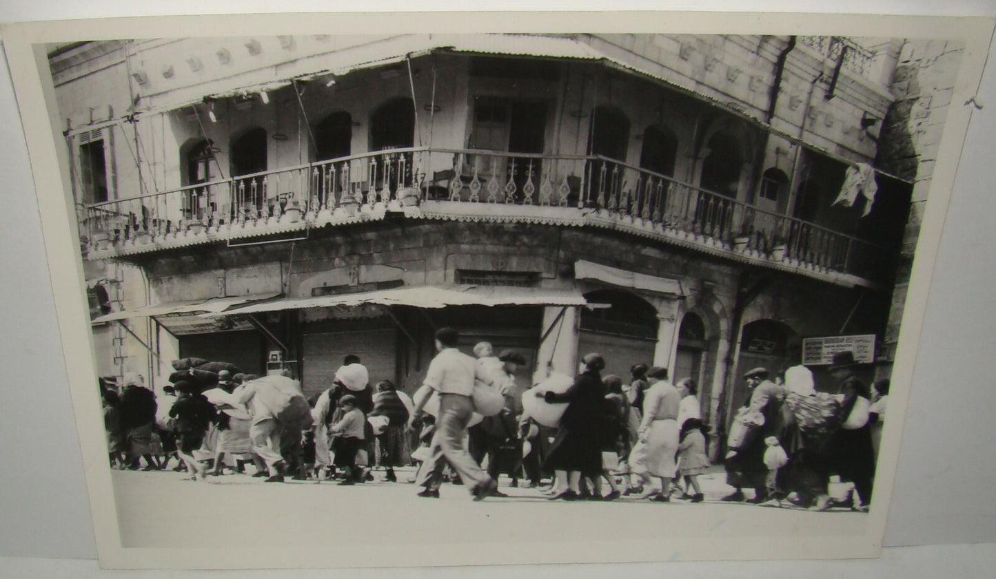Photo Print Palestine Judaica of 1936 Riots Jerusalem Jewish Quarter Evacuation