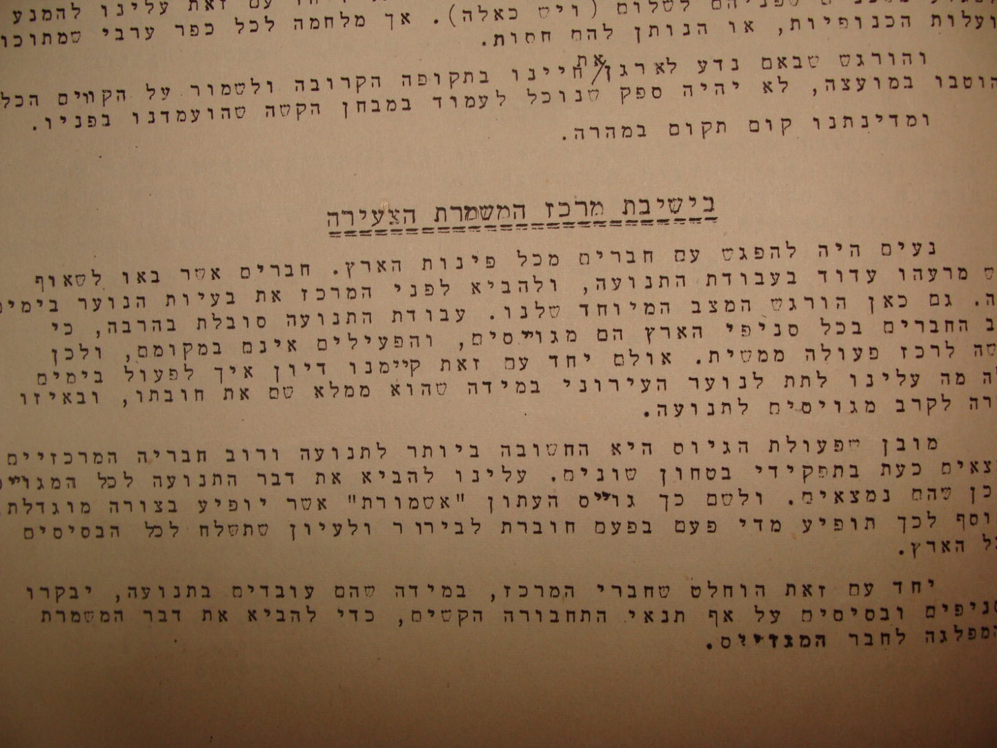Jewish Judaica 1948 Palestine Pre Israel Hebrew Political MAPAM Youth Bulletin