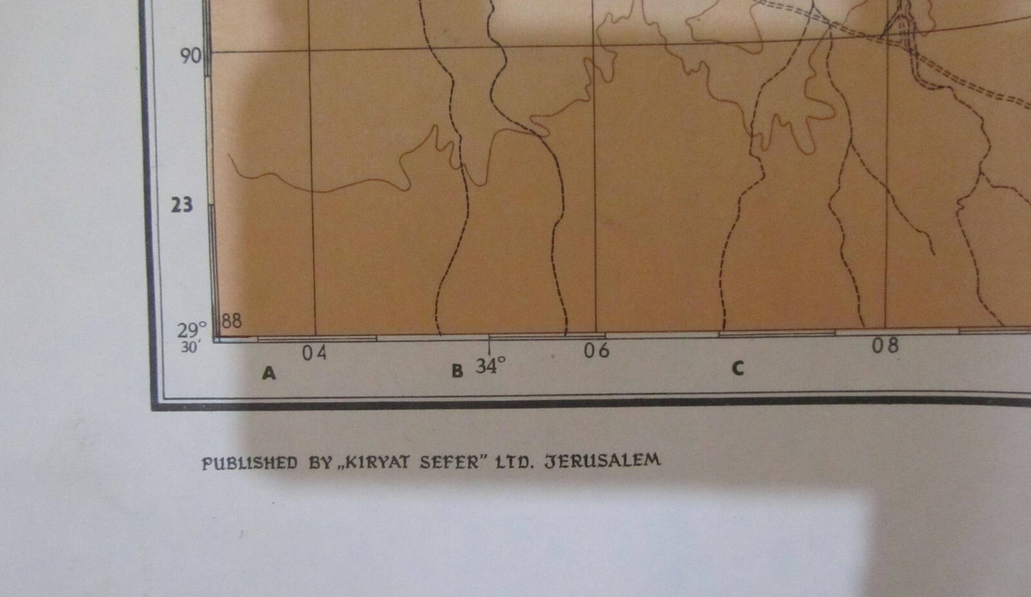 Map Jewish RARE 1952 ISRAEL An Up To Date of The Holy Land Hebrew Settlements