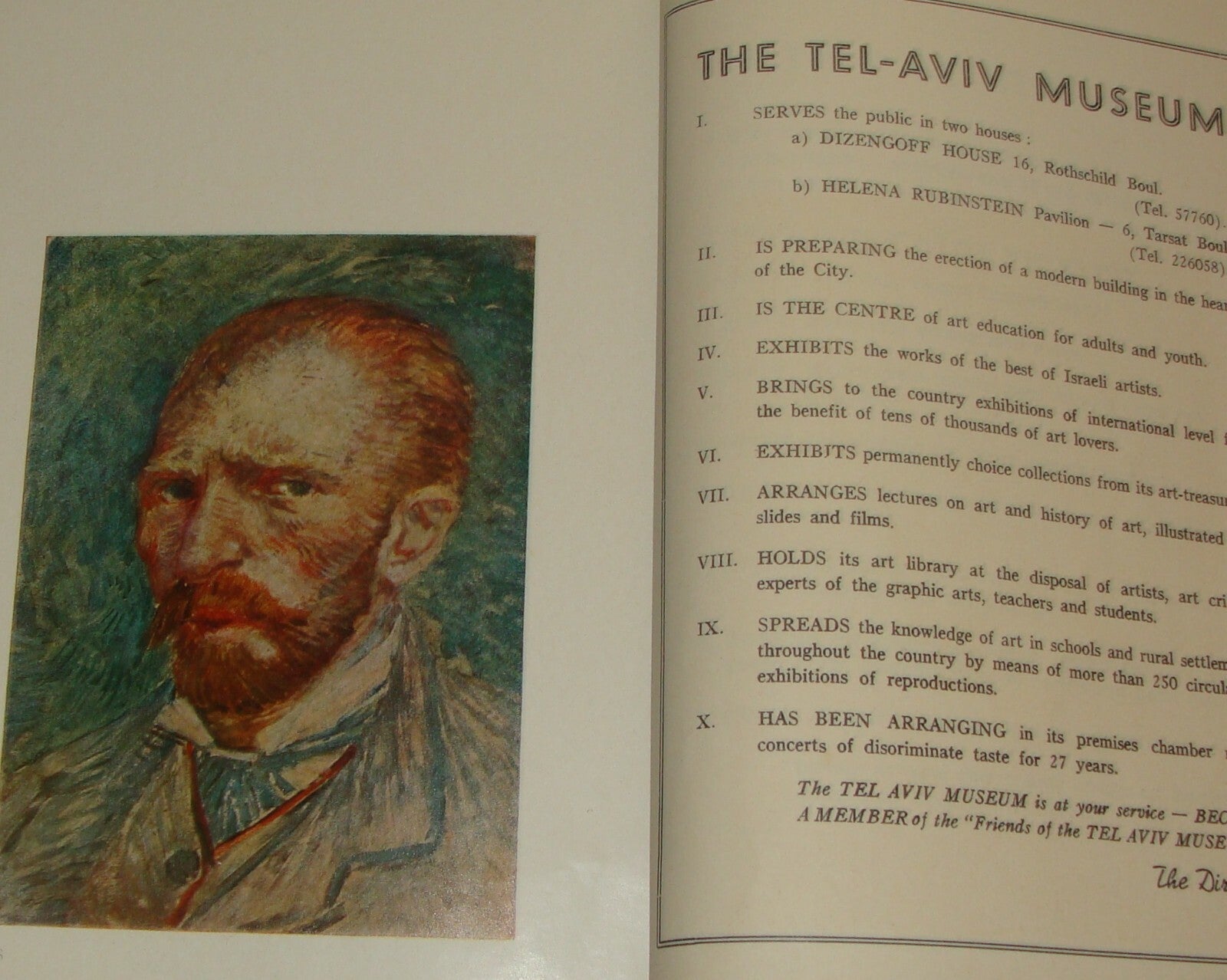 Booklet Israel VAN GOGH 1963 Art Museum Tel Aviv Catalog Catalogue Hebrew