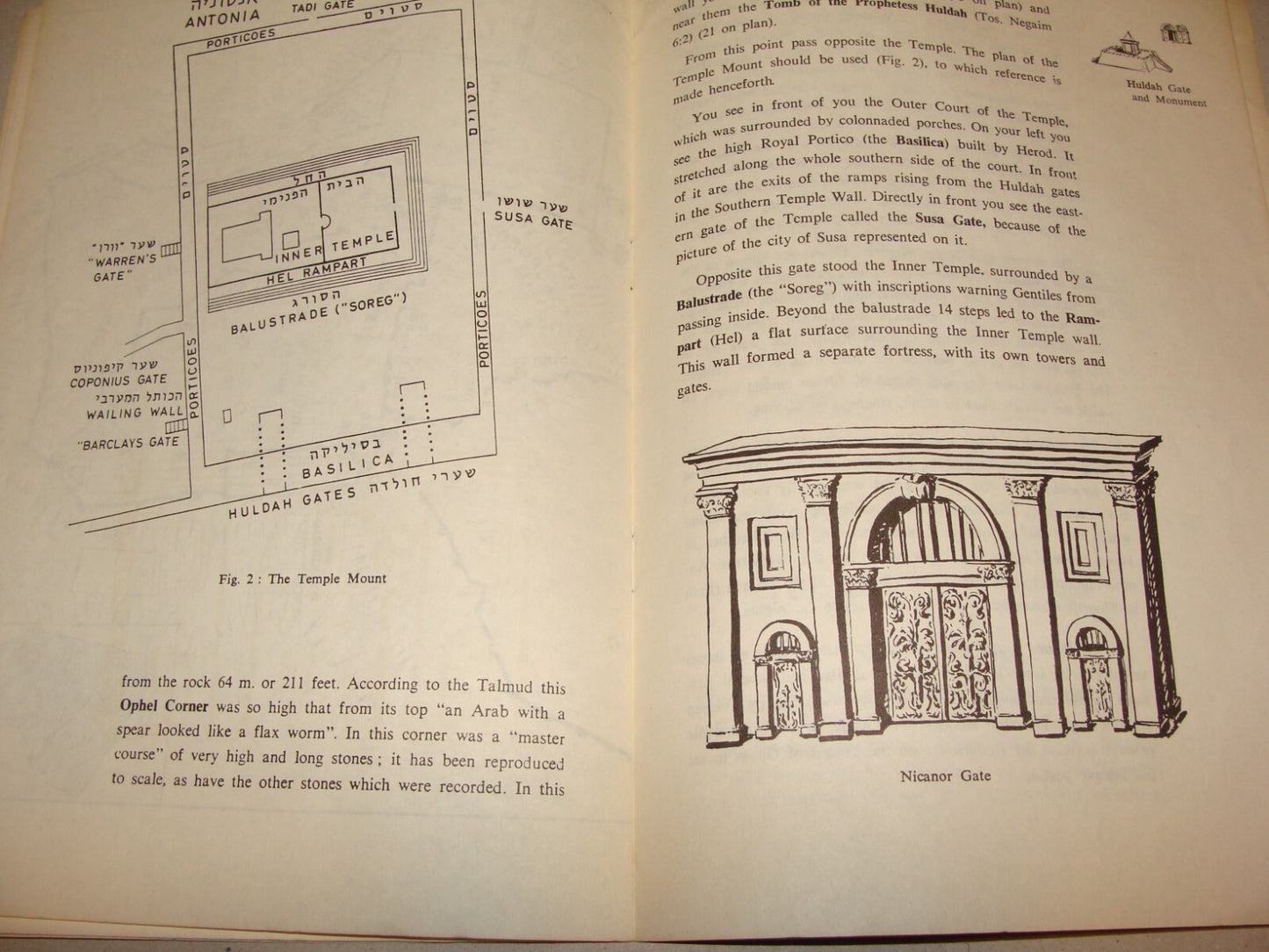 Map Jewish Judaica 1960s Israel Israeli ANCIENT JERUSALEM Guide English Photo