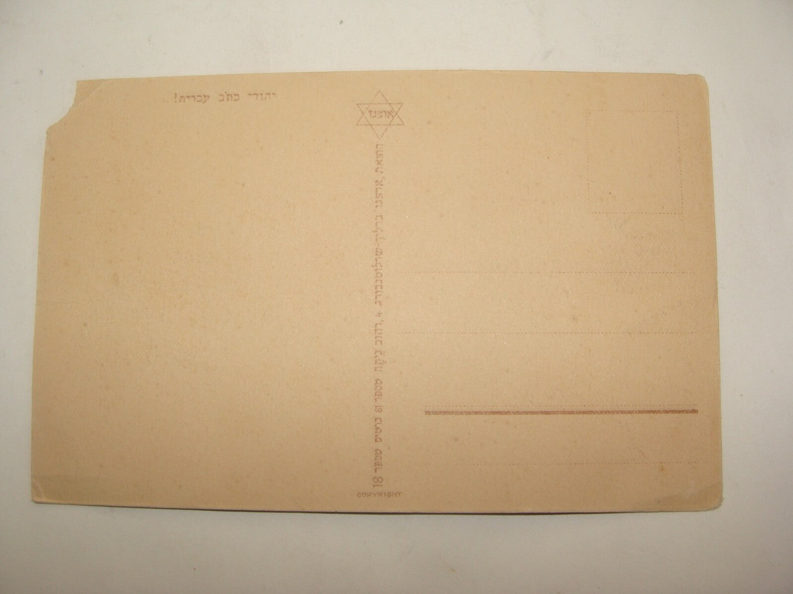 Germany Photo Palestine Card Jewish Judaica Israel Tel Aviv Postcard Hebrew