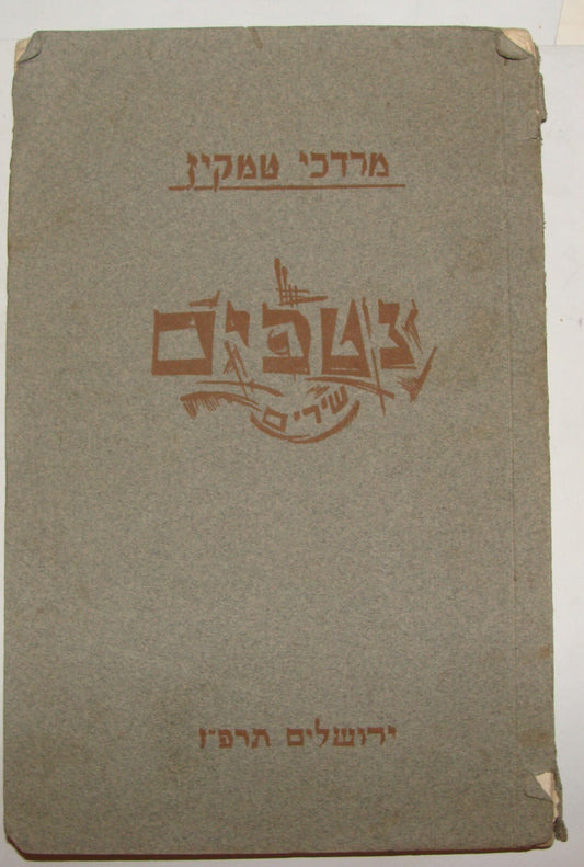 Book Jewish Judaica 1927 Palestine Israel Hebrew Poerty Poems Songs TEMKIN טמקין