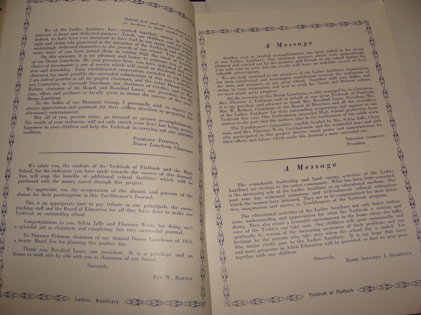 $ Ad Jewish American Judaica Flatbush Yeshivah Ladies Auxiliary NY Luncheon USA