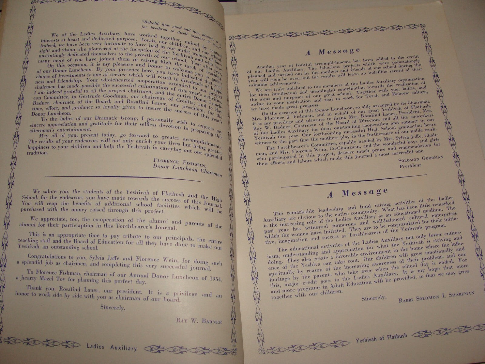 $ Ad Jewish American Judaica Flatbush Yeshivah Ladies Auxiliary NY Luncheon USA