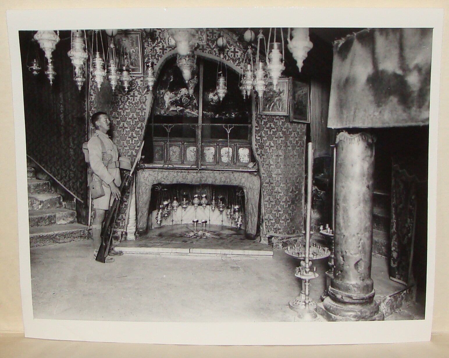 Photo Print Palestine Israel Church of the Nativity Bethlehem Guard 1917 MATSON