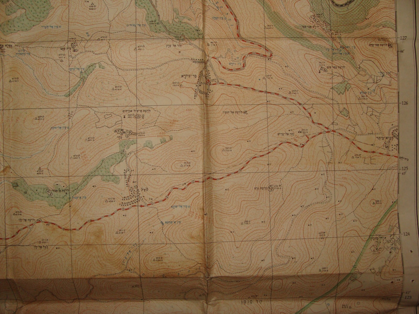 Map Israel 1957 NES HARIM Area Topographic Judea Judaea Mountain Yehuda Hebrew