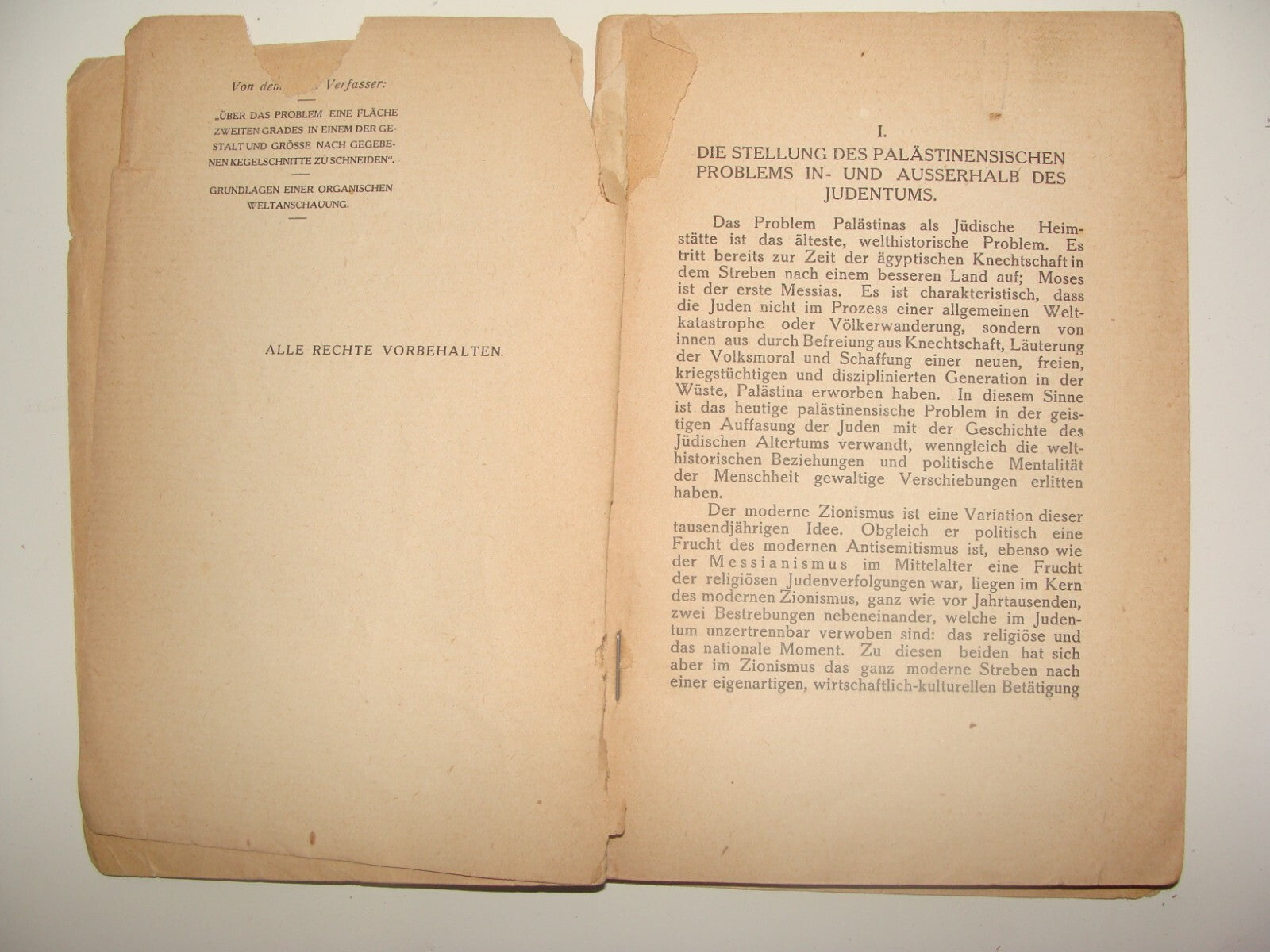 Booklet Palestine RARE Jewish Judaica 1928 Kaunas Future Zionist Congress German