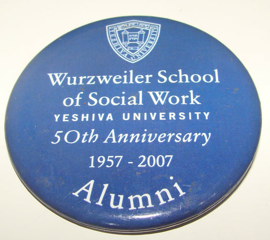 Jewish Judaica American USA Jews University Yeshiva Pin Back Lapel Wurzweiler