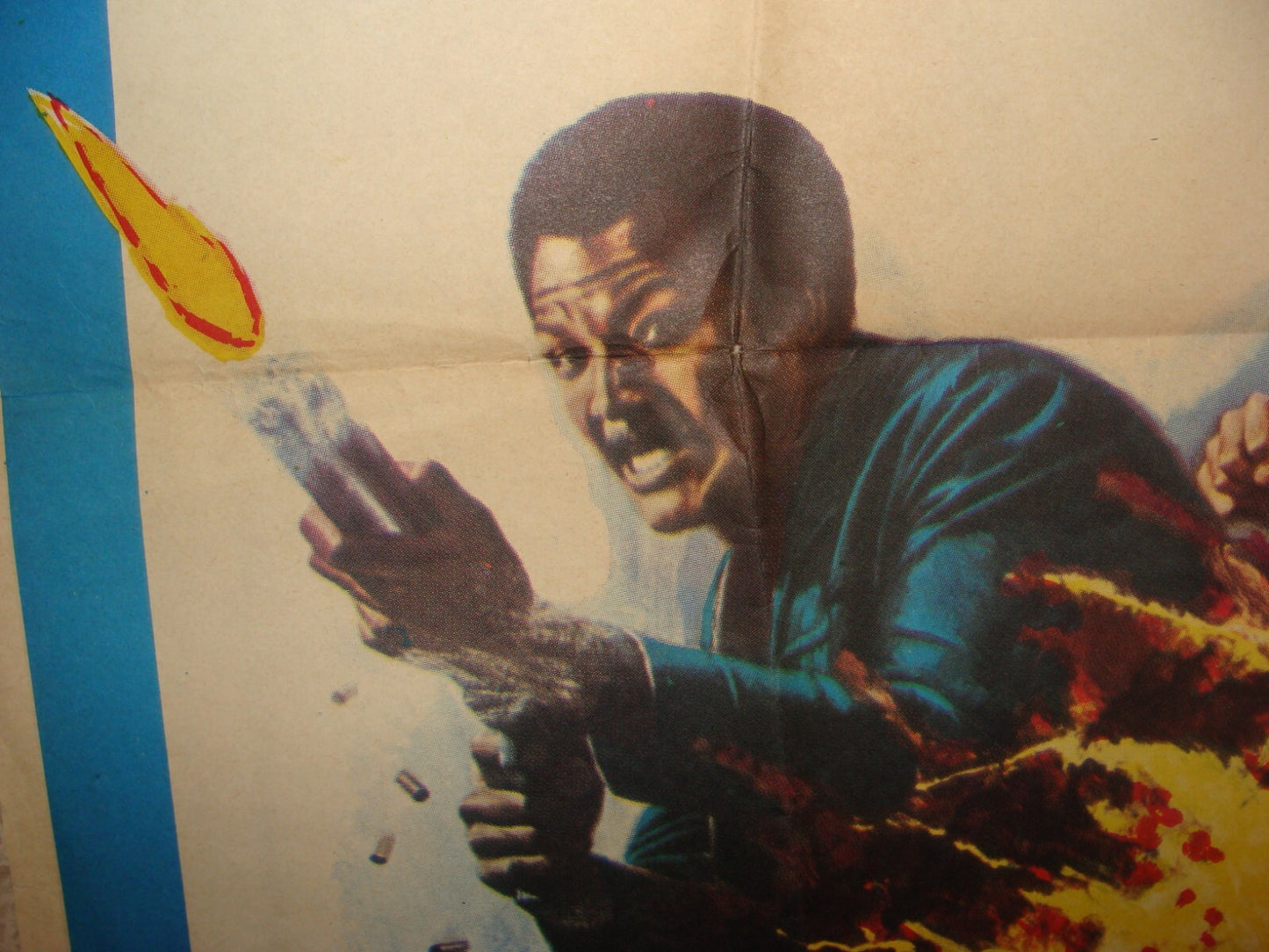 POSTER Israel RARE ORIGINAL 1970s THREE THE HARD WAY MOVIE BLAXPLOITATION