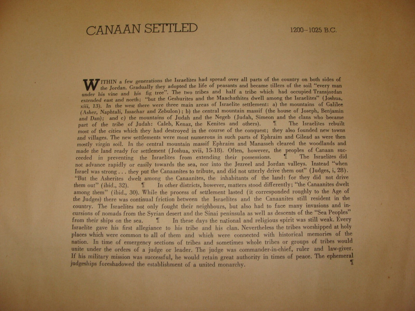 Map Palestine Jewish Judaica 1941 Historical Atlas of Biblical Times Album Bible