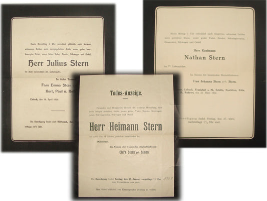 Germany Letter Jewish Judaica German   STERN Family 1900s-1920s Death Notice