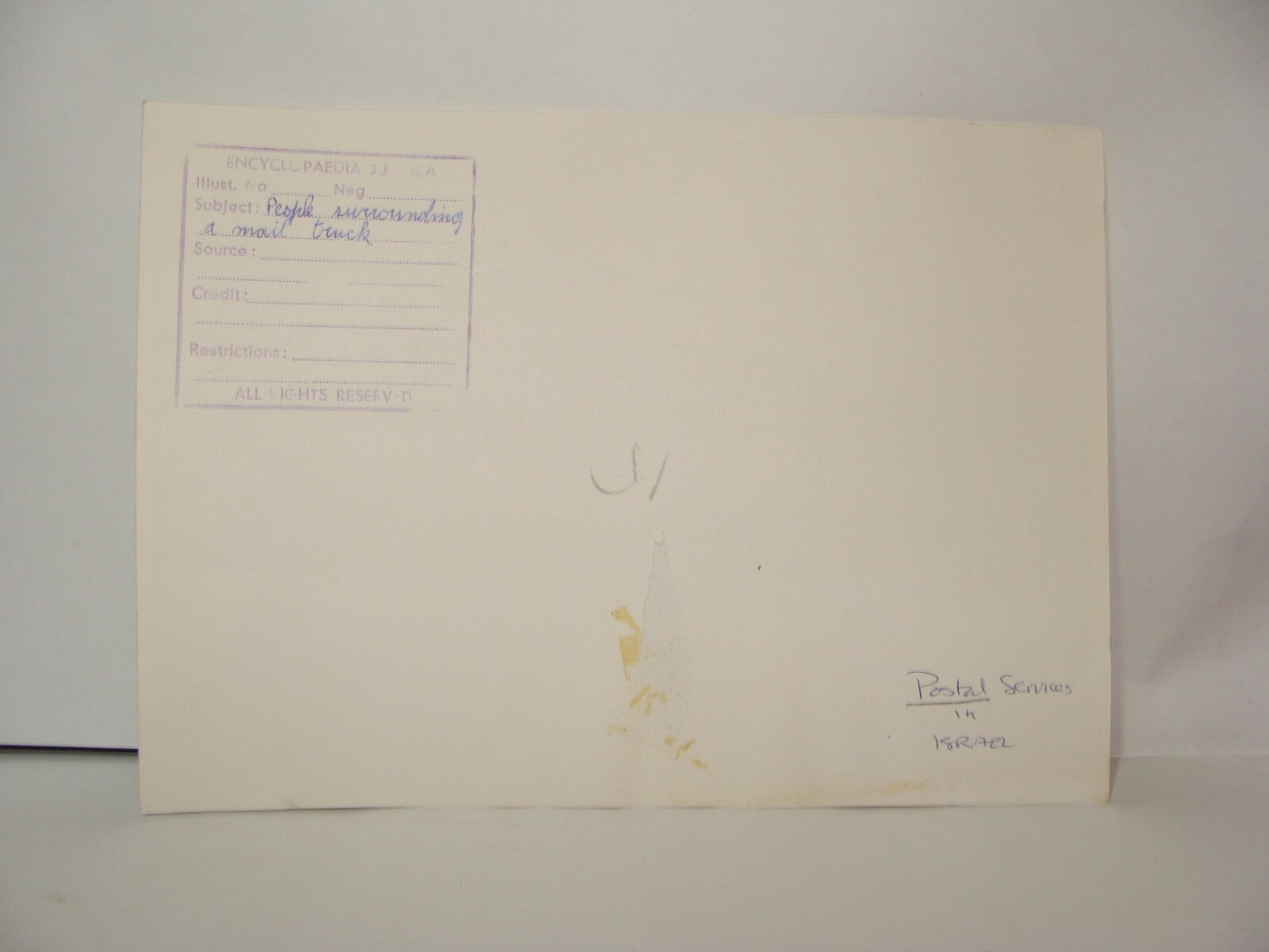 Photo Print, Jewish Judaica Israel Israeli Hebrew Post Postal Service Truck