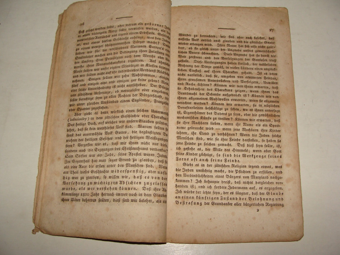 Germany Booklet Jewish Judaica Antique 1820s? German Jews Equal Rights RARE