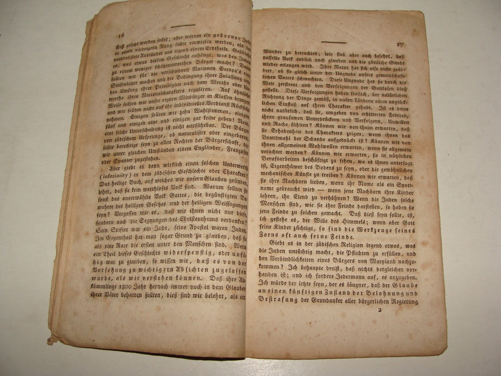 Germany Booklet Jewish Judaica Antique 1820s? German Jews Equal Rights RARE