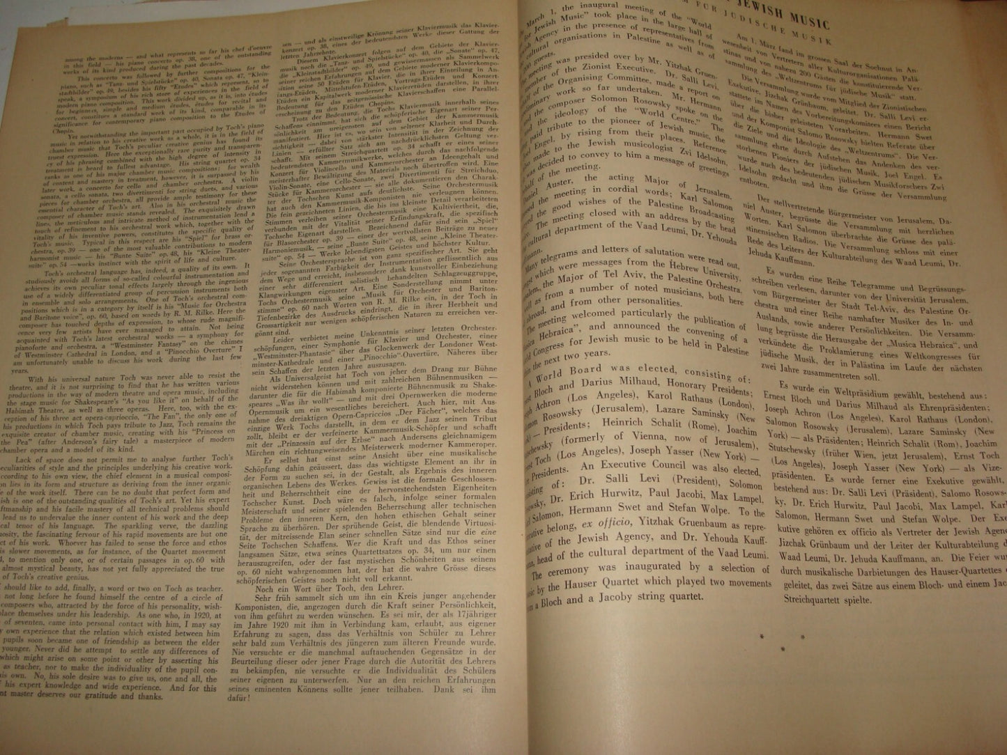 Book Jewish Judaica Music Hebrew English Songs 1938 Palestine Israel Jerusalem