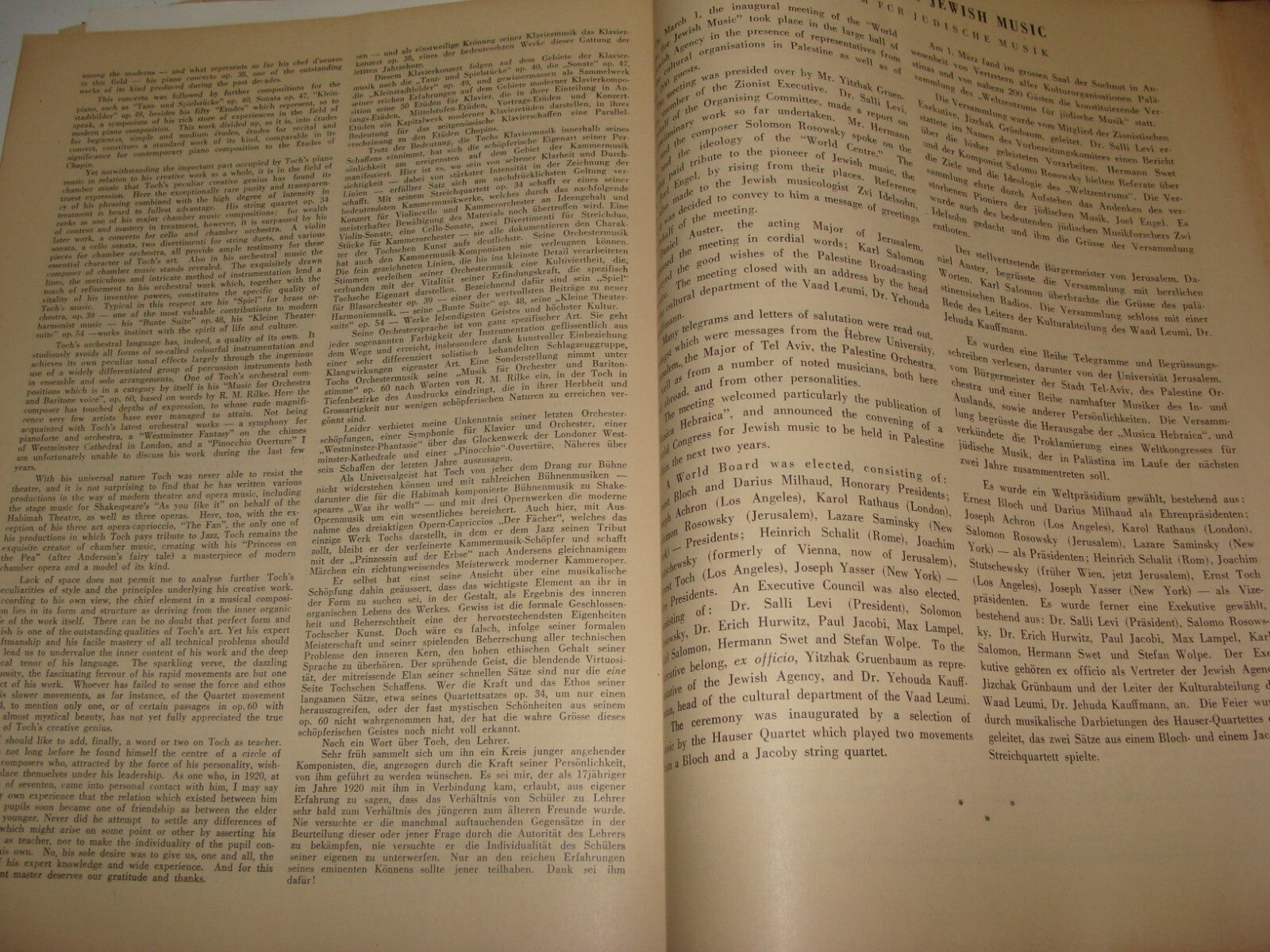 Book Jewish Judaica Music Hebrew English Songs 1938 Palestine Israel Jerusalem