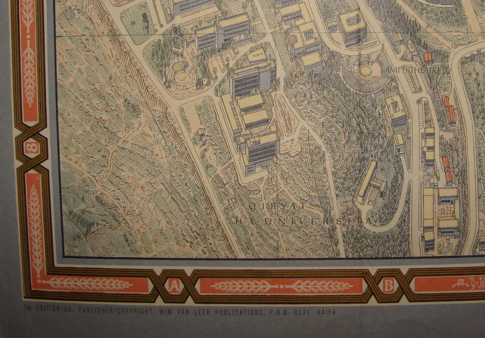 RARE Israel JERUSALEM Map 1969 Guide POST SIX DAY WAR Wim Van Leer BOLLMANN