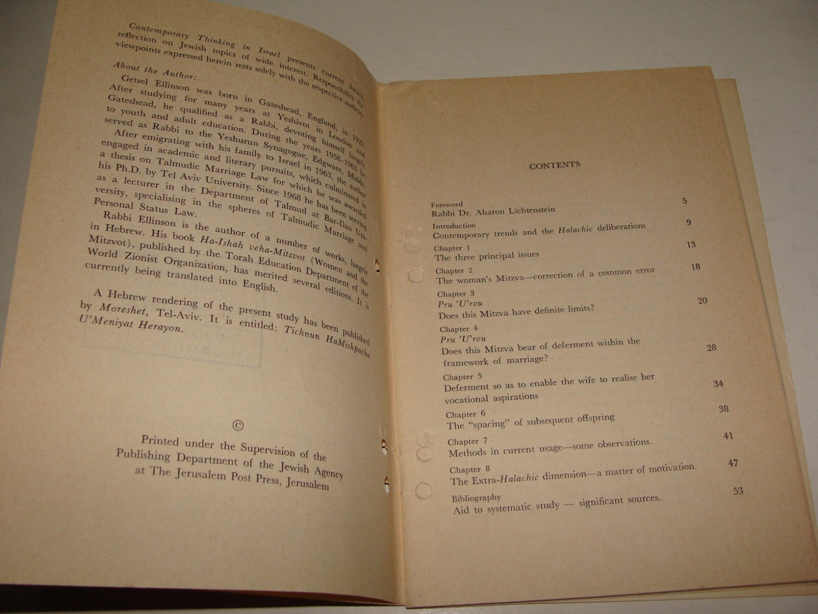 Booklet Israel Judaica Judaica PROCREATION IN HALACHA Zionist Bible Torah