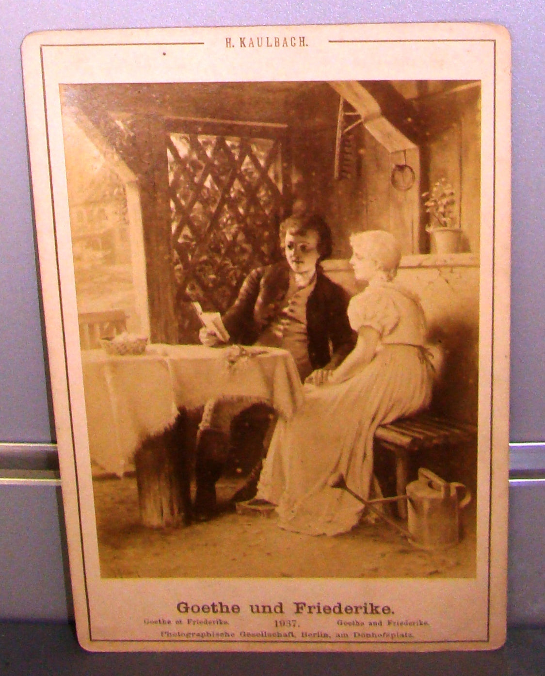 Germany antique H. Kaulbach goethe und friederike photo cabinet cdv   berlin