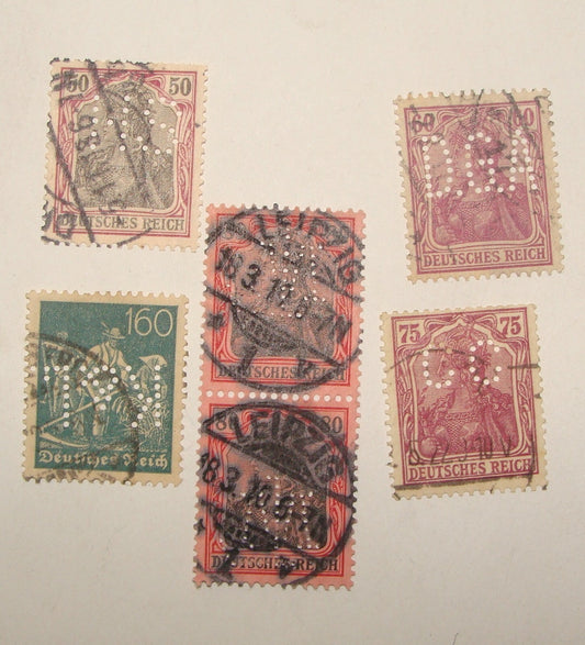 Germany 1910s 1920s   Stamp Lot INSIDE PERFORATION