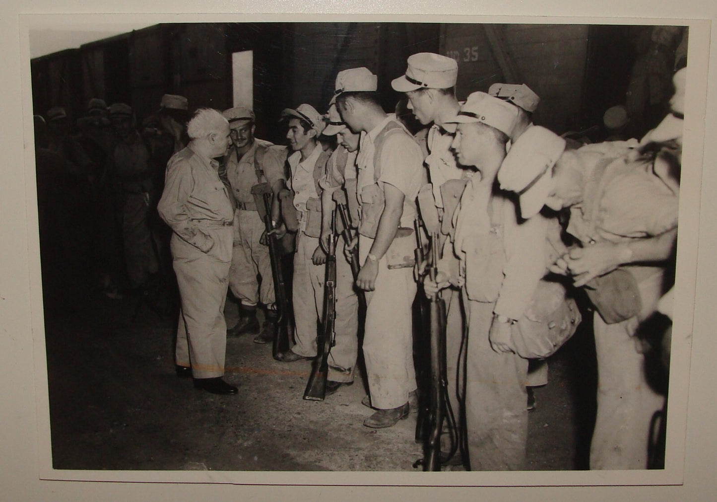 Pol Photo Print Jewish Israel Army , 1950 Prime Minister DAVID BEN GURION