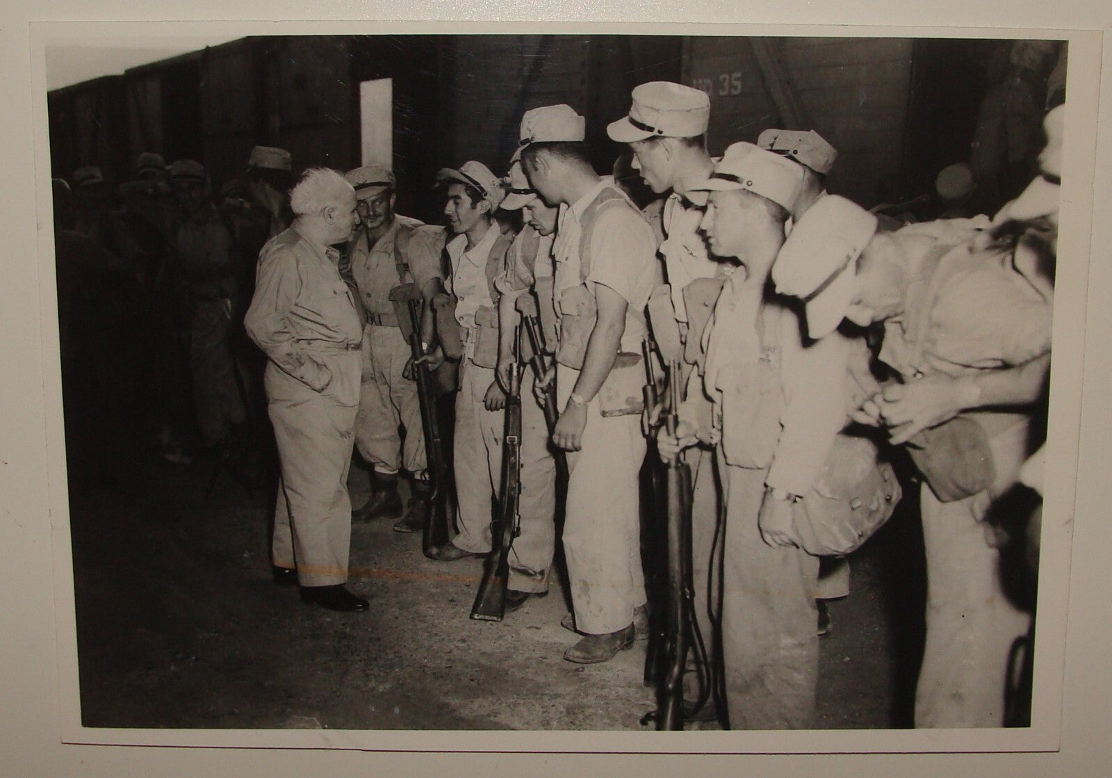Pol Photo Print Jewish Israel Army , 1950 Prime Minister DAVID BEN GURION